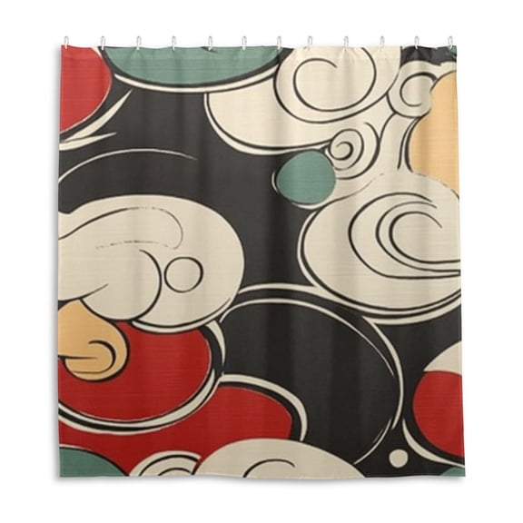 Abstract Clouds Shower Curtain Liner 66x72 Inch Waterproof Shower Curtains Decorative Bathroom with 12 Pack Hooks
