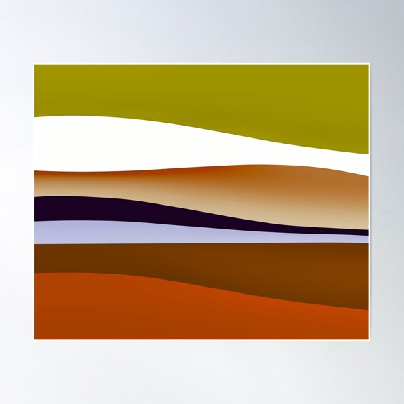 Abstract Coast Impression Poster Wall Art, Modern Wall Decor For Living Room Bedroom, 12x18 UNFRAMED