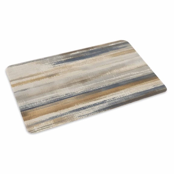 Abstract Coastal Landscape Doormat Modern Retro Mottled Beige Blue Non Slip Low Profile Rubber Door Mat Washable Absorbent Indoor Front Door Mat Entryway Rug Entrance Carpet 24x36 Inch