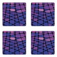 thumbnail image 1 of Abstract Coaster Set of 4, Contemporary Stained Glass Design with Graphic Drops Mosaic Vibrant Pattern, Square Hardboard Gloss Coasters, Standard Size, Purple Pink Black, by Ambesonne, 1 of 2