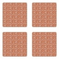 thumbnail image 1 of Abstract Coaster Set of 4, Hand-drawn Striped Wavy Tiles Overlapping Design in Pastel Tones, Square Hardboard Gloss Coasters, Standard Size, Burnt Sienna Eggshell, by Ambesonne, 1 of 2