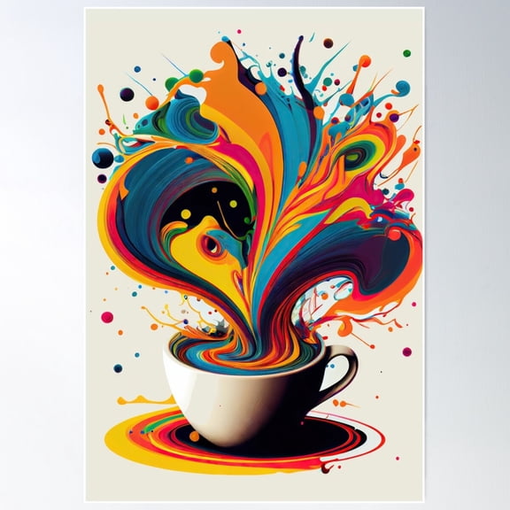 Abstract Coffee Art Exploding With Creativity: Unique And Creative Coffee Wall Art Print Poster Wall Art, Modern Wall Decor For Living Room Bedroom, 8x12 UNFRAMED