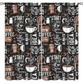 thumbnail image 1 of Abstract Coffee Kitchen Curtains, Coffee Cup Coffee Beans Rustic Art Design Doodle Print Window Treatments for Living Room Bedroom Cafe Dining Room Drapes, 42x54 Inch, 1 of 6