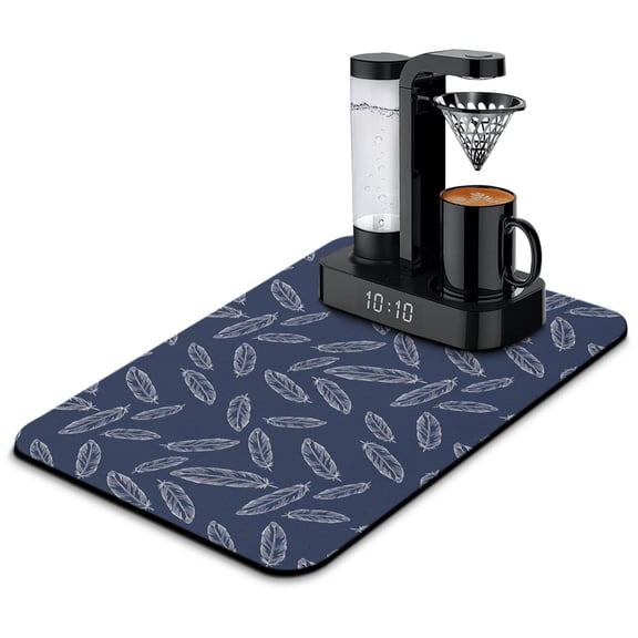 Abstract Coffee Maker Mat Multi-Functional 4-Layer Absorbent Mat with Non-Slip Rubber Base