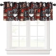 thumbnail image 1 of Abstract Coffee Theme Valance Curtain Modern Red Brown White Coffee Shop Rod Pocket Valance Window Treatments 1 Panel Short Curtains for Kitchen Living Room Decor 54 x 18 in, 1 of 5