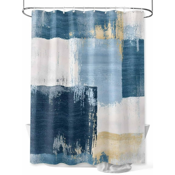 Abstract Collage Art Shower Curtain Set ,Waterproof Fabric Shower Curtains Vintage Blue Oil Painting Theme Shower Curtains for Bathroom,Bathroom Decor 60"x72"