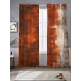 thumbnail image 1 of Abstract Collage Theme Sheer Curtains 84 Inches Long 2 Panels Retro Red Oil Painting Texture Light Filtering Semi Sheer Window Curtains Drapes for Bedroom Living Room 52"x84", 1 of 7