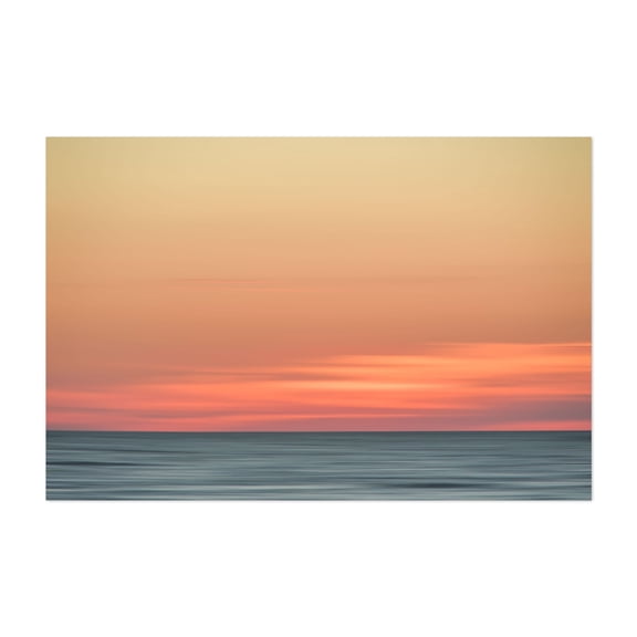 Abstract Color Blend Ocean Sunset Landscape Photograph - Florida Photography Sunset Ocean Minimalist Seascape Nature Beach Calm Unframed Wall Art Print 20 x 30 inches
