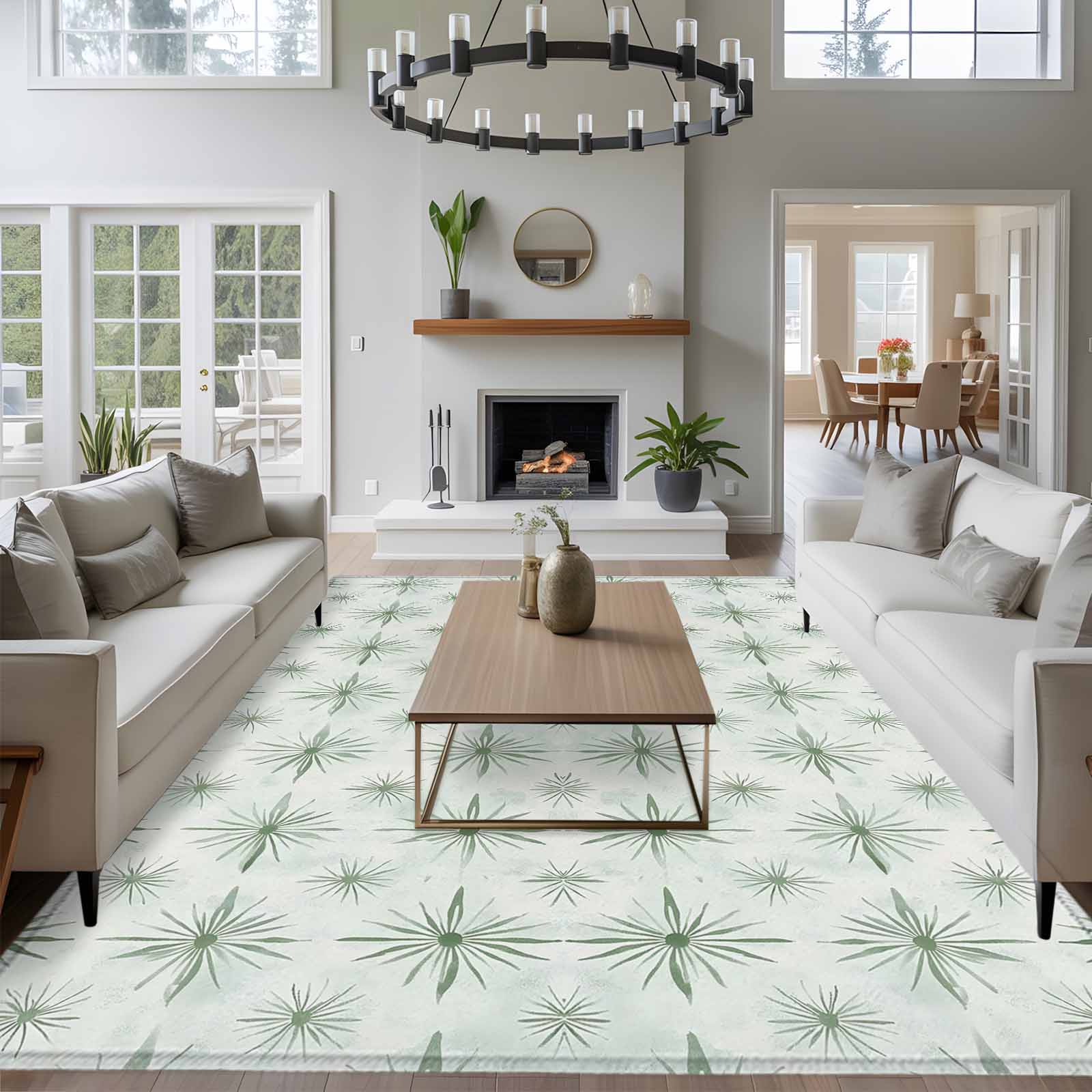 Abstract Color Block 8x10 Area Rug for Living Room Sectional Sofa ...