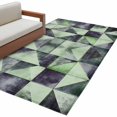 thumbnail image 1 of Abstract Color Block Area&nbsp;Rug 2.7x5ft Green Grey Triangle Modernism Non-Slip&nbsp;Washable Square&nbsp;Rugs Soft Felt Indoor Floor Mat for Bedroom Kitchen Living Room Bathroom, 1 of 9