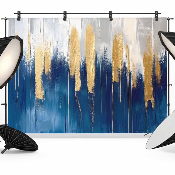 Abstract Color Block Backdrop for Photography, Navy Block Impressionist Style Photo Backdrop Portrait Background Party Banner Photo Backgrounds for Studio Booth Props, 7x5ft