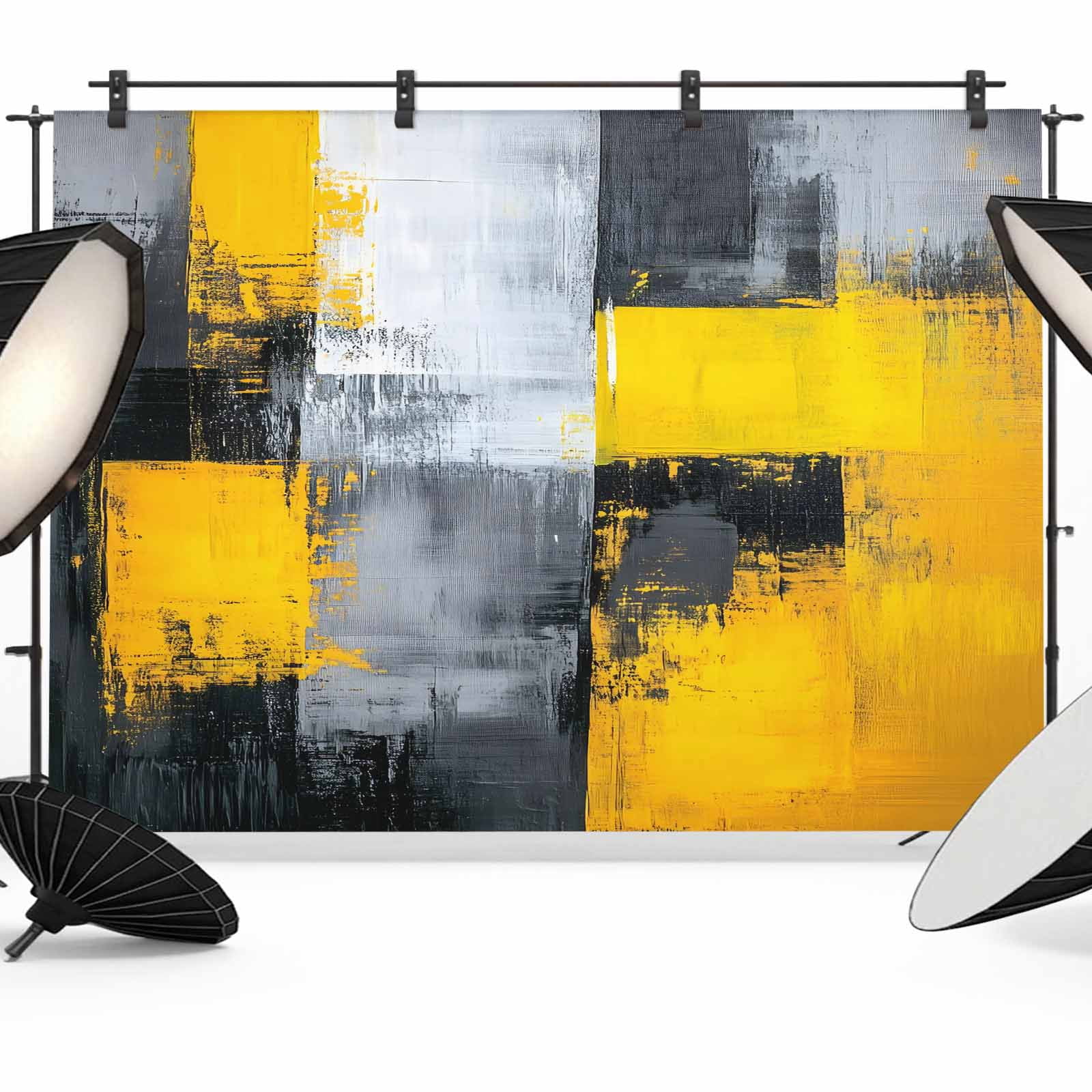 Abstract Color Block Backdrop for Photography, Yellow Block Gradient ...