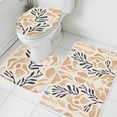 thumbnail image 1 of Abstract Color Block Bathroom Rugs Set Black Yellow Ocean Coral Non Slip Absorbent Soft Bath Mats 3 Piece Set with Bathroom Rug, U-Shaped Floor Mat, Toilet Seat Cover Large Size, 1 of 9