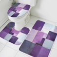 Abstract Color Block Bathroom Rugs Set Purple Block Oil Painting ...