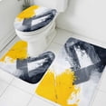 Abstract Color Block Bathroom Rugs Set Yellow Black Oil Painting Style ...