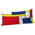 Abstract Color Block Body Pillow Cover Yellow Red Blue Rectangular ...