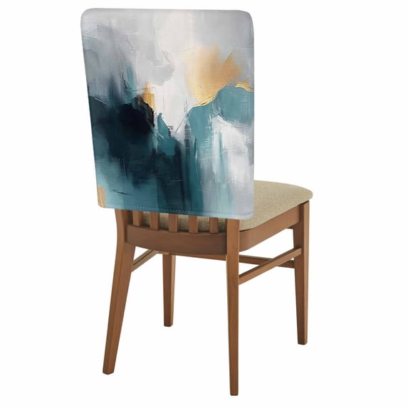 Abstract Color Block Chair Back Covers Set of 2, Gradient Blue Grey ...