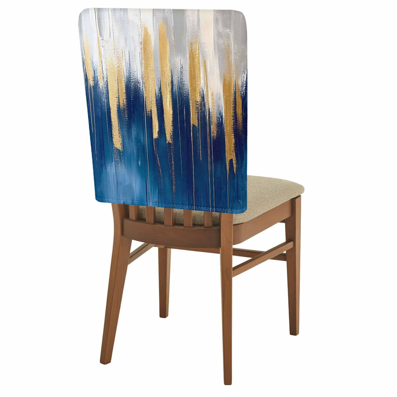 Abstract Color Block Chair Back Covers Set of 6, Navy Block ...