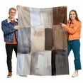 thumbnail image 1 of Abstract Color Block Flannel Blanket for Bed,Travel and Camping, Brown Geometric Oil Painting Style Super Soft Cozy Blanket for All Seasons 30"x40", 1 of 7