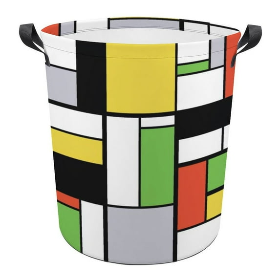 Abstract Color Block Laundry Basket Storage Basket Controller Clothes Organizer Bin Waterproof