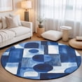 Abstract Color Block Nordic Round Rug 5ft Modern Minimalist Art ...
