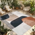 Abstract Color Block Outdoor Rug, Modern Boho Non-Slip Area Rugs Carpet ...