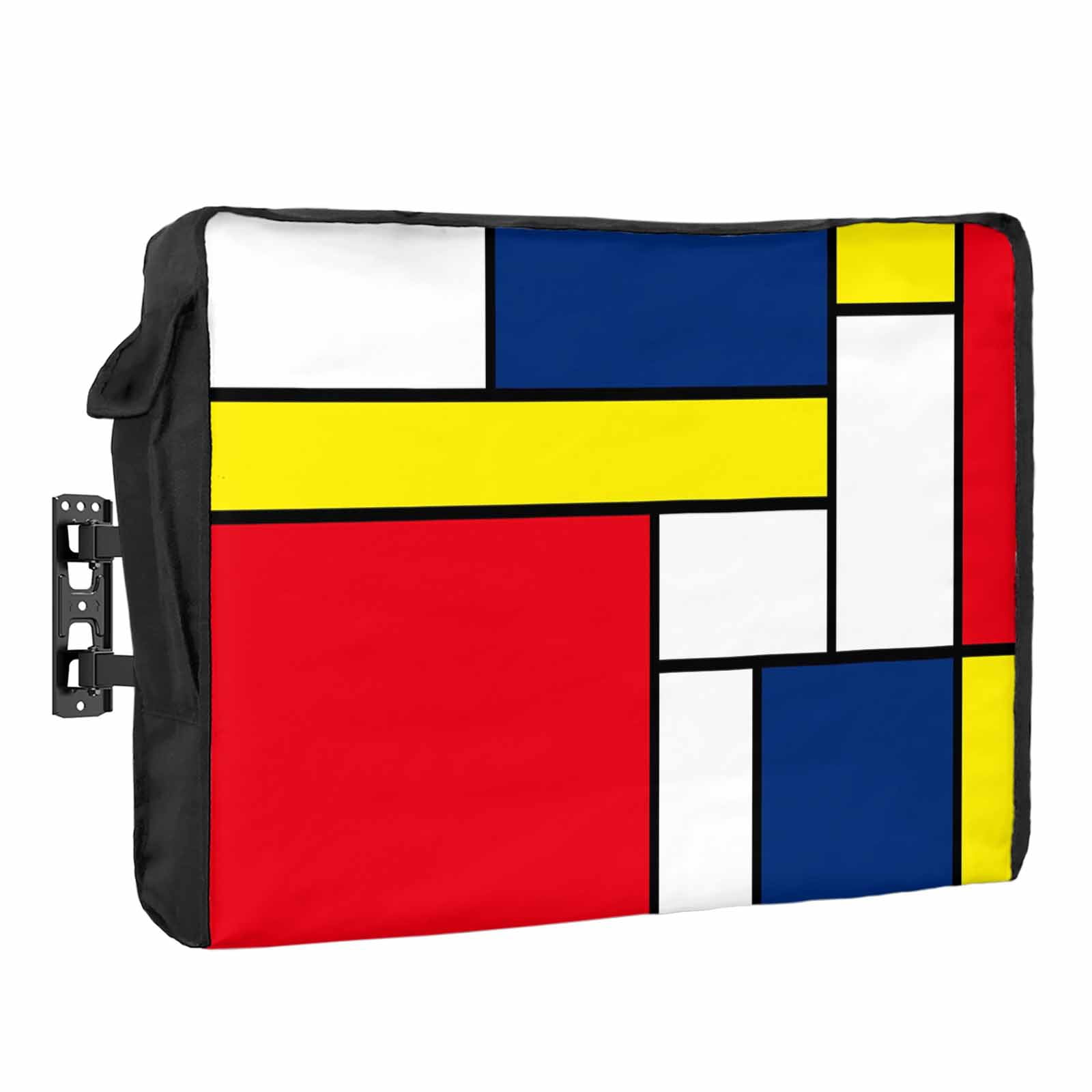 Abstract Color Block Outdoor TV Cover Yellow Red Blue Rectangular ...