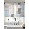 thumbnail image 1 of Abstract Color Block Sheer Curtains 54 Inches Long 2 Panels Beige Brown Geometric Oil Painting Art Light Filtering Semi Sheer Window Curtains Drapes for Bedroom Living Room 52"x54", 1 of 7
