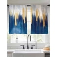 thumbnail image 1 of Abstract Color Block Sheer Curtains 54 Inches Long 2 Panels Navy Block Impressionist Style Light Filtering Semi Sheer Window Curtains Drapes for Bedroom Living Room 52"x54", 1 of 7