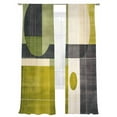 thumbnail image 1 of Abstract Color Block Sheer Curtains for Living Room Bedroom, Light-filtering Sheer Curtain, Green Yelow Geometric Modern Style Rod Pocket Voile Window Treatment Drapes, 52’’Wx84’’L, 2 Panels Set, 1 of 7