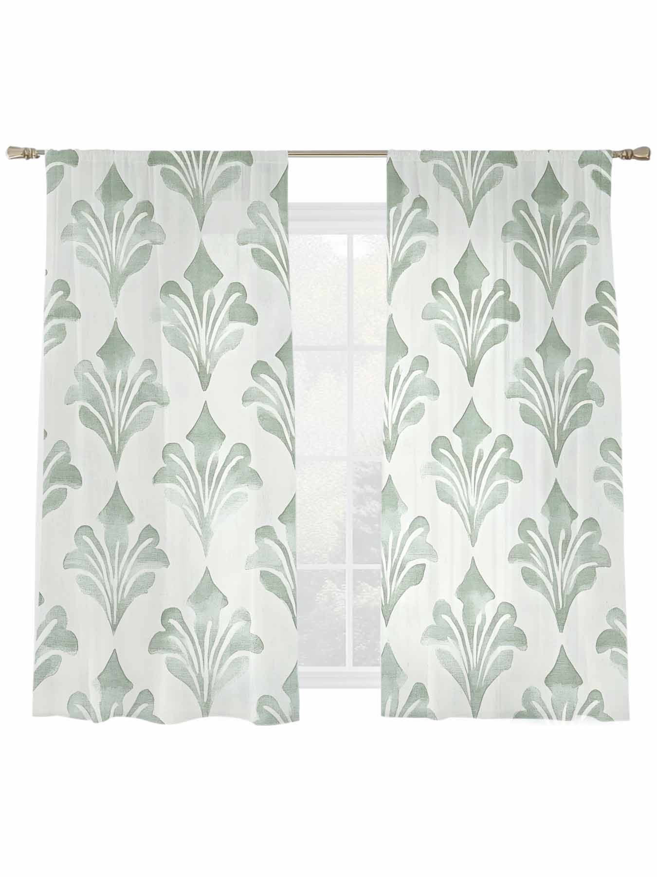Curated visual reference: Gallery Detail: Abstract Color Block Sheer Curtains For Living Room Bedroom Light