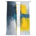 thumbnail image 1 of Abstract Color Block Sheer Curtains for Living Room Bedroom, Light-filtering Sheer Curtain, Yellow Block Gradient Oil Painting Rod Pocket Voile Window Treatment Drapes, 52’’Wx84’’L, 2 Panels Set, 1 of 7