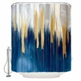 thumbnail image 1 of Abstract Color Block Shower Curtain, 36" x 72", Navy Block Impressionist Style Waterproof Bathroom Curtain Washable Shower Curtain Set with 12 Hooks, 1 of 6