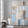 thumbnail image 1 of Abstract Color Block Shower Curtain for Bathroom Decor, Beige Brown Geometric Oil Painting Art Waterproof Fabric Shower Curtain, 36"x78" Set with 12 Hooks, 1 of 9