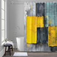 thumbnail image 1 of Abstract Color Block Shower Curtain for Bathroom Decor, Yellow Block Gradient Black Modern Waterproof Fabric Shower Curtain, 36"x72" Set with 12 Hooks, 1 of 9