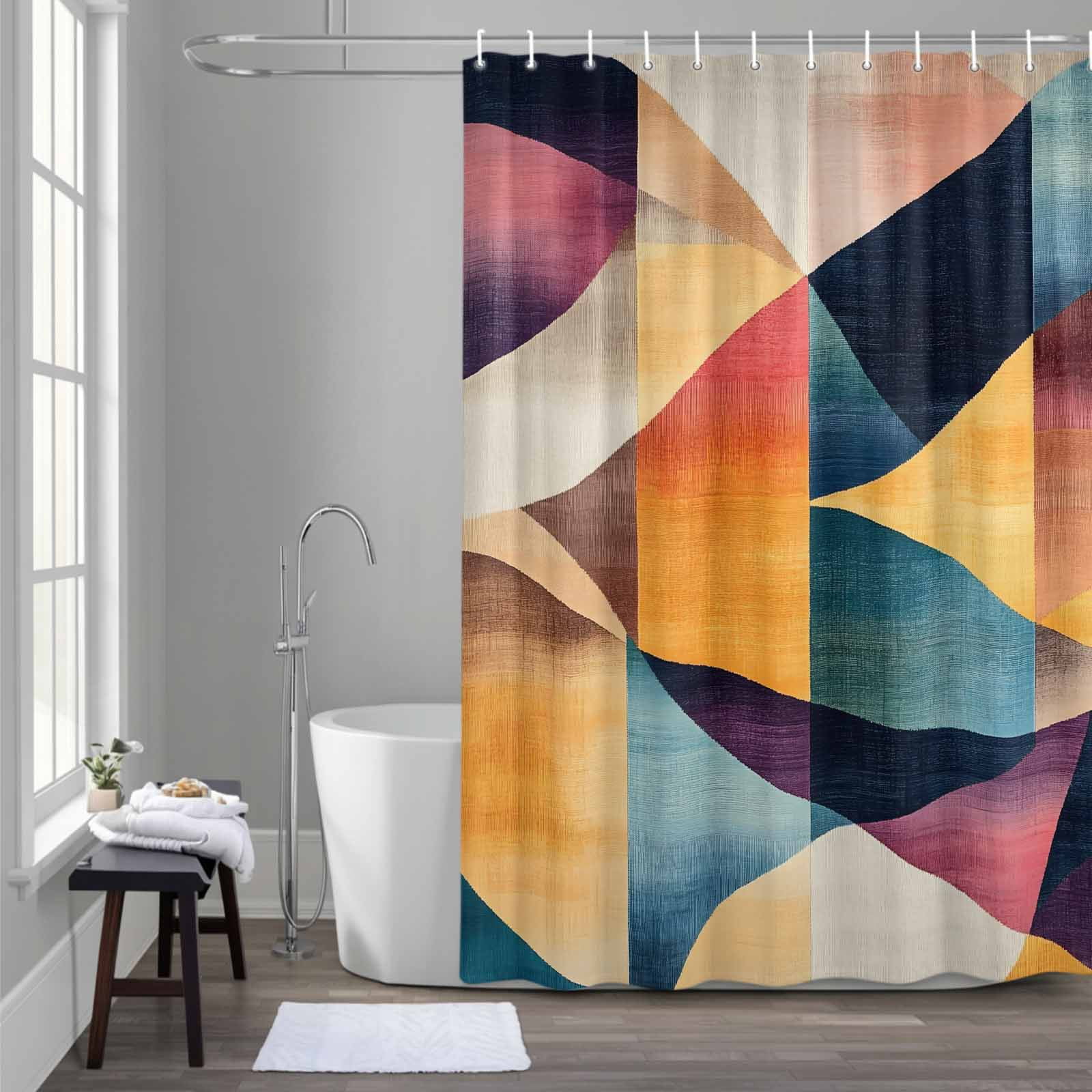 Color Block Shower Curtain