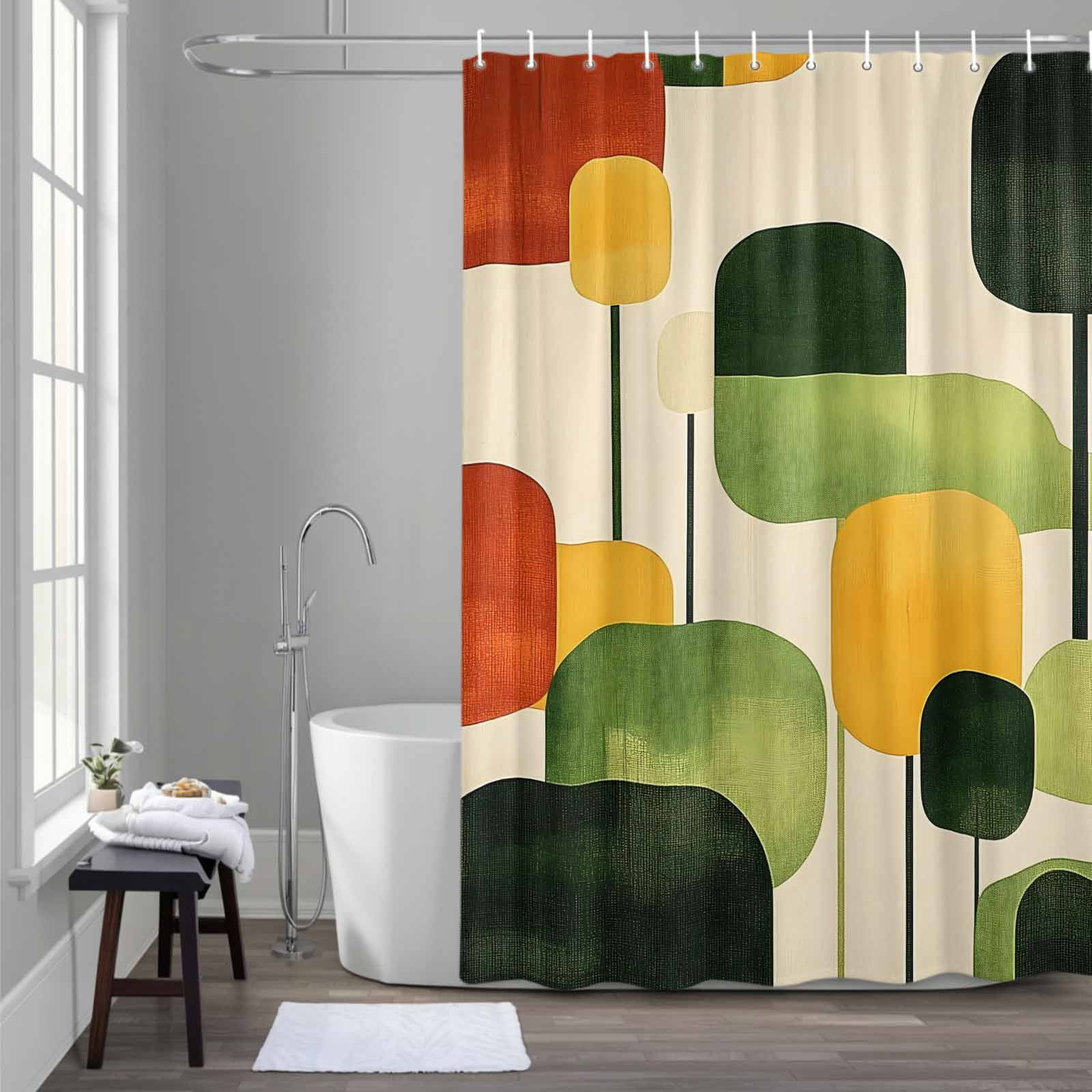 Color Block Shower Curtain