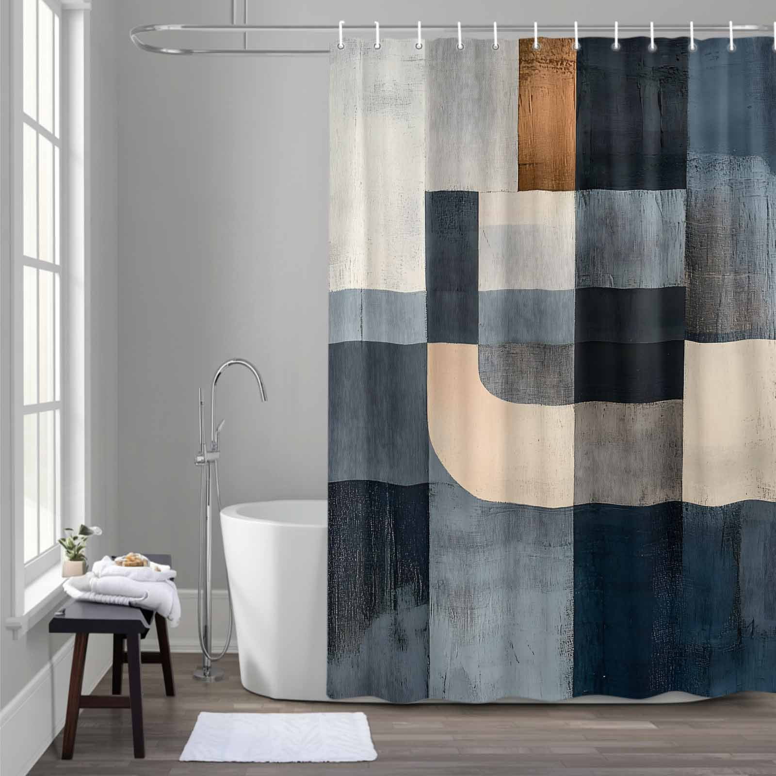 Color Block Shower Curtain
