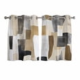 thumbnail image 1 of Abstract Color Blocks Kitchen Curtains Short 45 Inch Length, Modern Geometric Art Grommet Top Bedroom Living Room Curtains, Light Filtering Cafe Curtain Drapes 2 Panels Set 84''x45'', 1 of 9