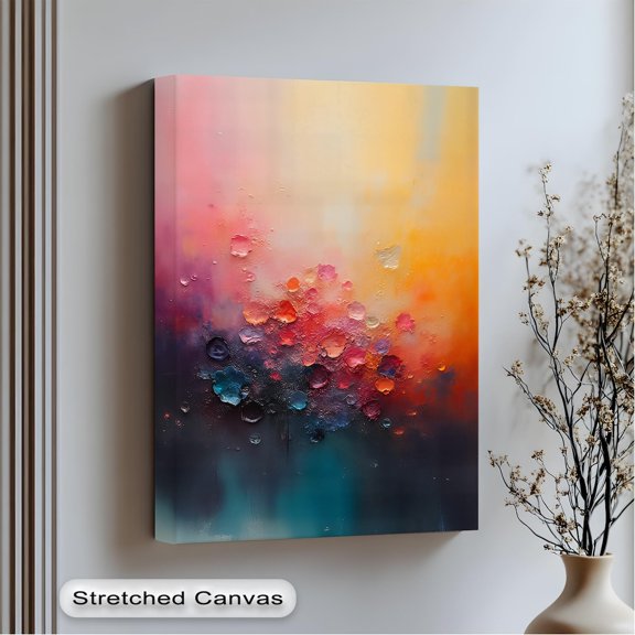 Abstract Color Burst Arts Modern Floating Wall Art For Living Room, Unframed Paper Print