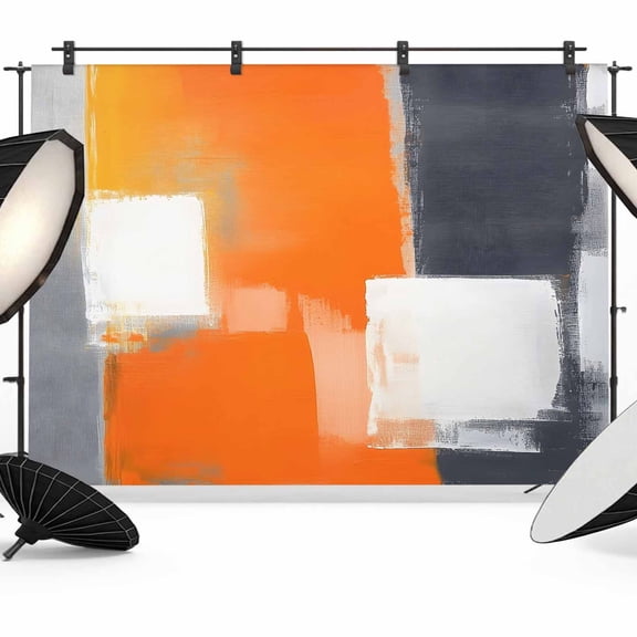 Abstract Color Stitching Backdrop for Photography, Vintage Gary Orange Graffiti Photo Backdrop Portrait Background Party Banner Photo Backgrounds for Studio Booth Props, 7x5ft
