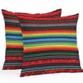thumbnail image 1 of Abstract Colored Outdoor Pillow Covers Set of 2 Stripes Ethnic Style Modern Art Waterproof Throw Pillow Case Decorative Square Cushion Cover for Patio Couch Garden Balcony, 16"x16", 1 of 9