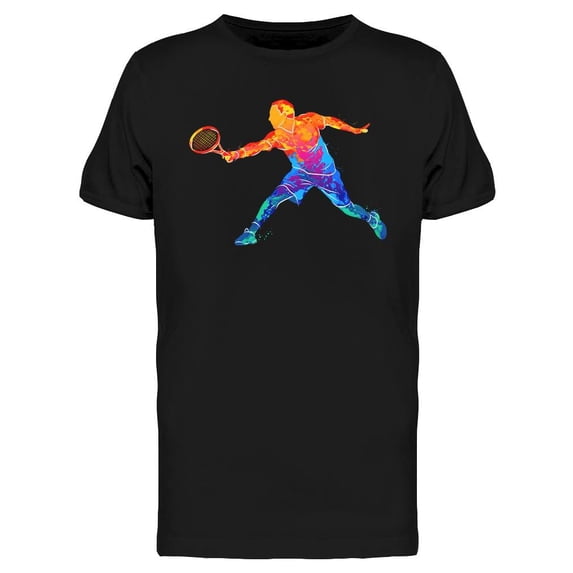 Abstract Colored Tennis Player T-Shirt Men -Image by Shutterstock, Male Medium