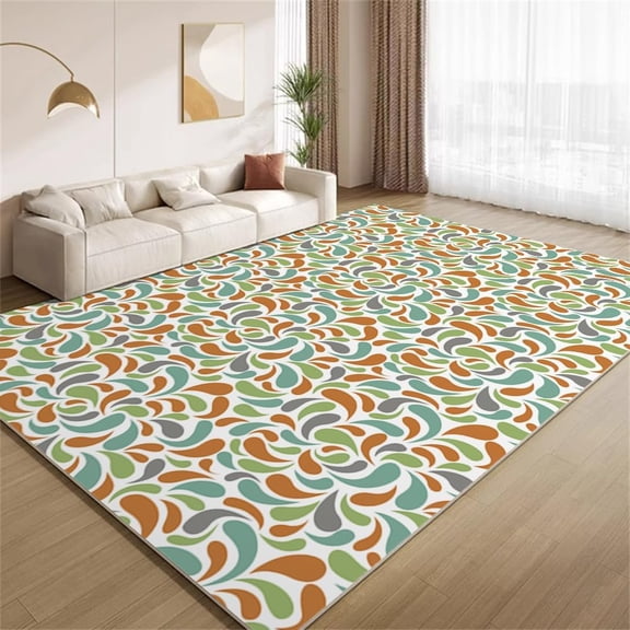 Abstract Colorful Area Rugs Funky Retro Pattern Rugs Soft Non Slip Washable Non Shedding Indoor Carpet for Living Room Bedroom Home Entrance Foyer Decor 5ftx8ft