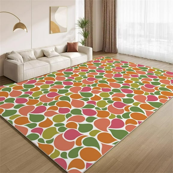 Abstract Colorful Area Rugs Funky Retro Pattern Rugs Ultra Soft Washable Carpet with Non Slip Backing for Living Room Bedroom Gameroom Study Office Home Decor Mat 5ftx8ft