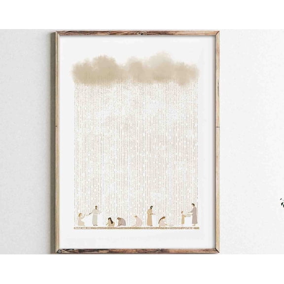 Rain Down Manna, Bread From Heaven, God Provides Bible Sketch Wall Art Christian Modern Bible Print Gift, Exodus Wall Art, Modern Wall Decor, 8x12 UNFRAMED