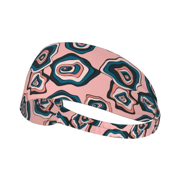 Abstract Colorful Circles Headbands for Women Men, Workout Elastic Sweat Band for Yoga Running Cycling Gym Exercise Non Slip Head Bands for Women's Hair