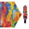 thumbnail image 1 of Abstract Colorful Crowd All Weather Umbrella Triple Folding Parasol 6 Ribs UV Protection Portable, 1 of 8
