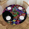 thumbnail image 1 of Abstract Colorful Dog Round Fitted Tablecloth Elastic Edge Waterproof Oil-Proof Table Cover Stain-Resistant, 1 of 8