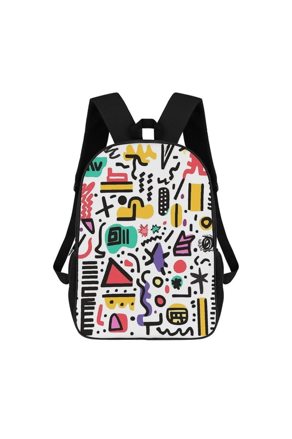 Abstract Colorful Doodle Art Travel Backpack 17 Inch Laptop Bag Student Backpack